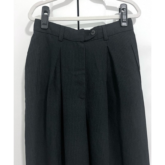 Vintage Giorgio Armani Pinstripe Trousers in Dark Grey / White - Size 4 - Picture 3 of 4